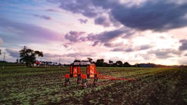 image of agricultural robot in field