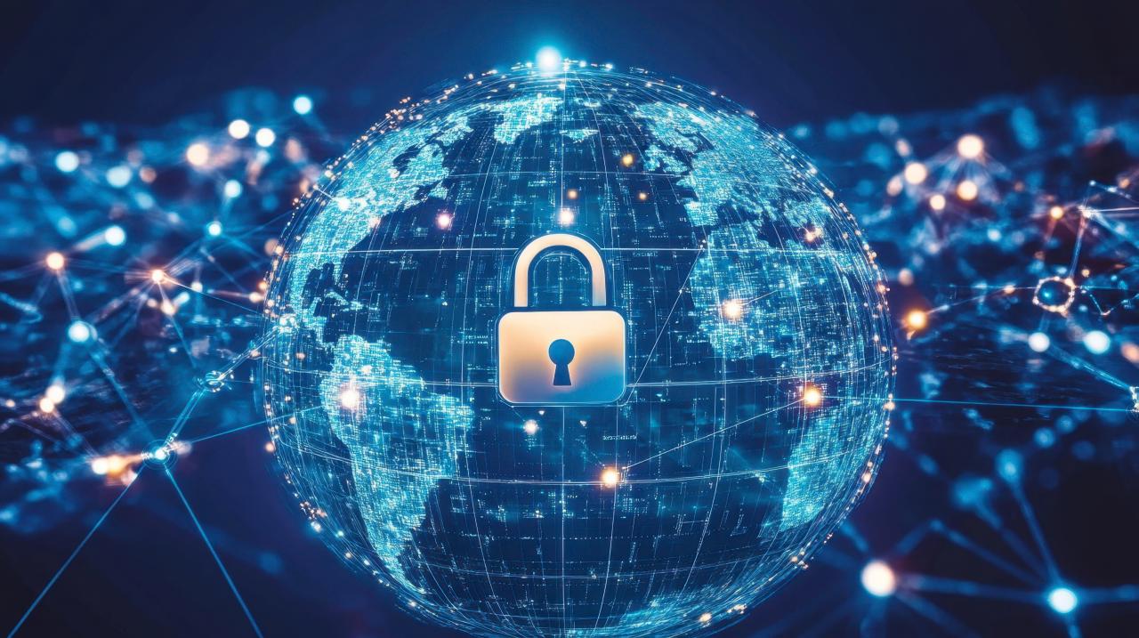 image of globe with padlock